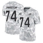 Choea M.Dolphins #74 Kadyn Proctor Player Arctic Camo Salute To Service Limited Game Stitched Jerseys