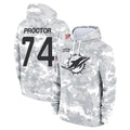 Choea M.Dolphins #74 Kadyn Proctor Player Arctic Camo Salute to Service Hoodies Limited Game Stitched Jerseys
