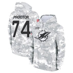 Choea M.Dolphins #74 Kadyn Proctor Player Arctic Camo Salute to Service Hoodies Limited Game Stitched Jerseys