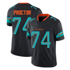Choea M.Dolphins #74 Kadyn Proctor Player Black Limited Pitch Rivalries Collection Home Game Stitched Jerseys