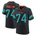 Choea M.Dolphins #74 Kadyn Proctor Player Black Pitch Rivalries Collection Home Game Stitched Jerseys