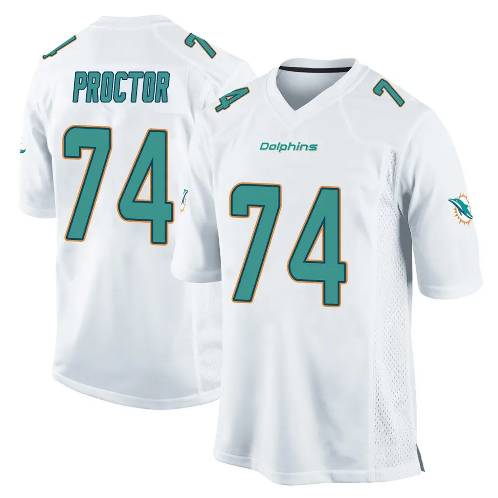 Choea M.Dolphins #74 Kadyn Proctor Player White Home Game Stitched Jerseys