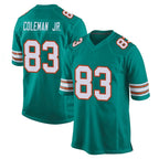 Choea M.Dolphins #83 Kevin Coleman Jr. Player Aqua Alternate Home Game Stitched Jerseys