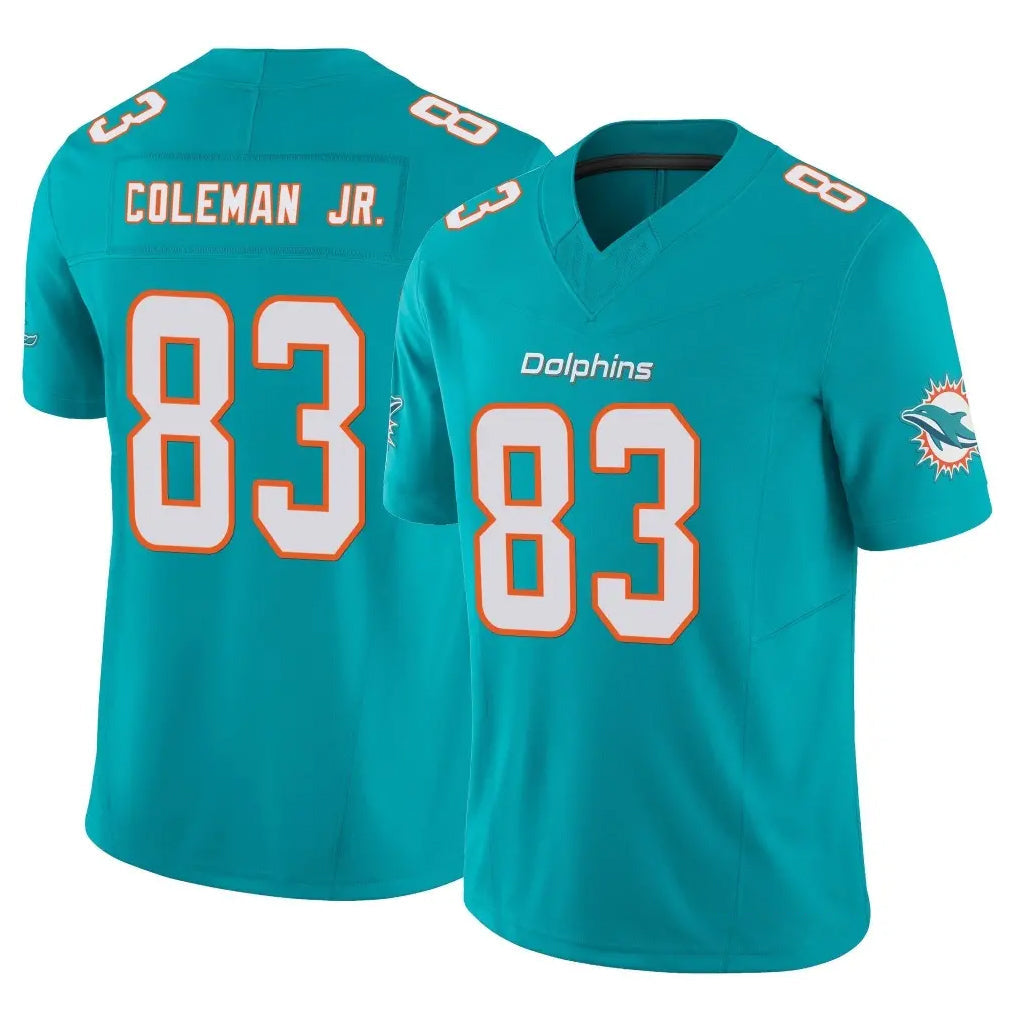 Choea M.Dolphins #83 Kevin Coleman Jr. Player Aqua Limited Vapor F.U.S.E. Home Game Stitched Jerseys