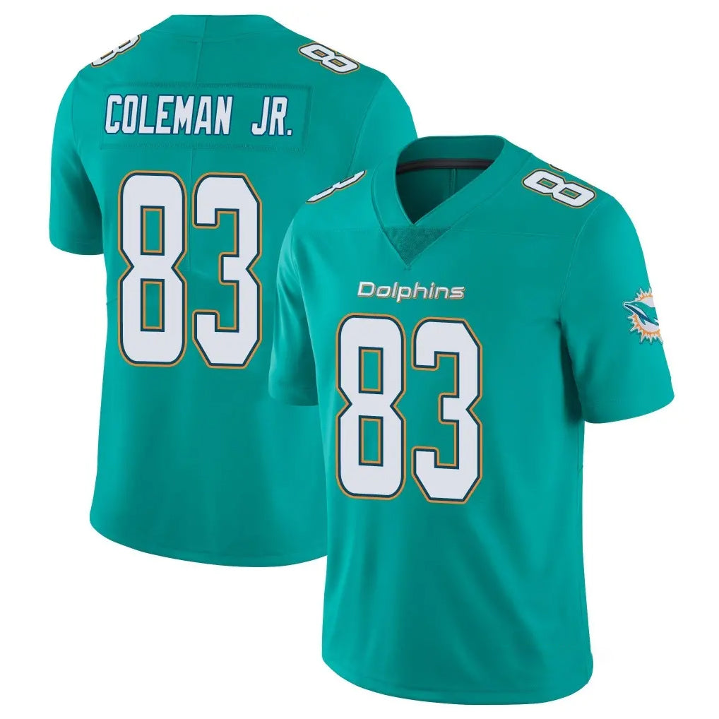 Choea M.Dolphins #83 Kevin Coleman Jr. Player Aqua Limited Vapor Untouchable Home Game Stitched Jerseys