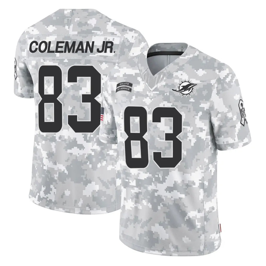 Choea M.Dolphins #83 Kevin Coleman Jr. Player Arctic Camo Salute To Service Limited Game Stitched Jerseys