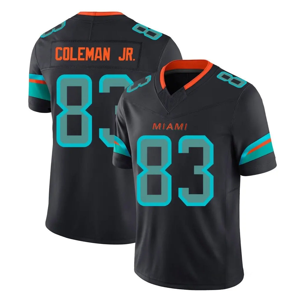 Choea M.Dolphins #83 Kevin Coleman Jr. Player Black Limited Pitch Rivalries Collection Home Game Stitched Jerseys