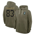 Choea M.Dolphins #83 Kevin Coleman Jr. Player Olive Salute to Service Pullover Hoodies Limited Stitched Jerseys