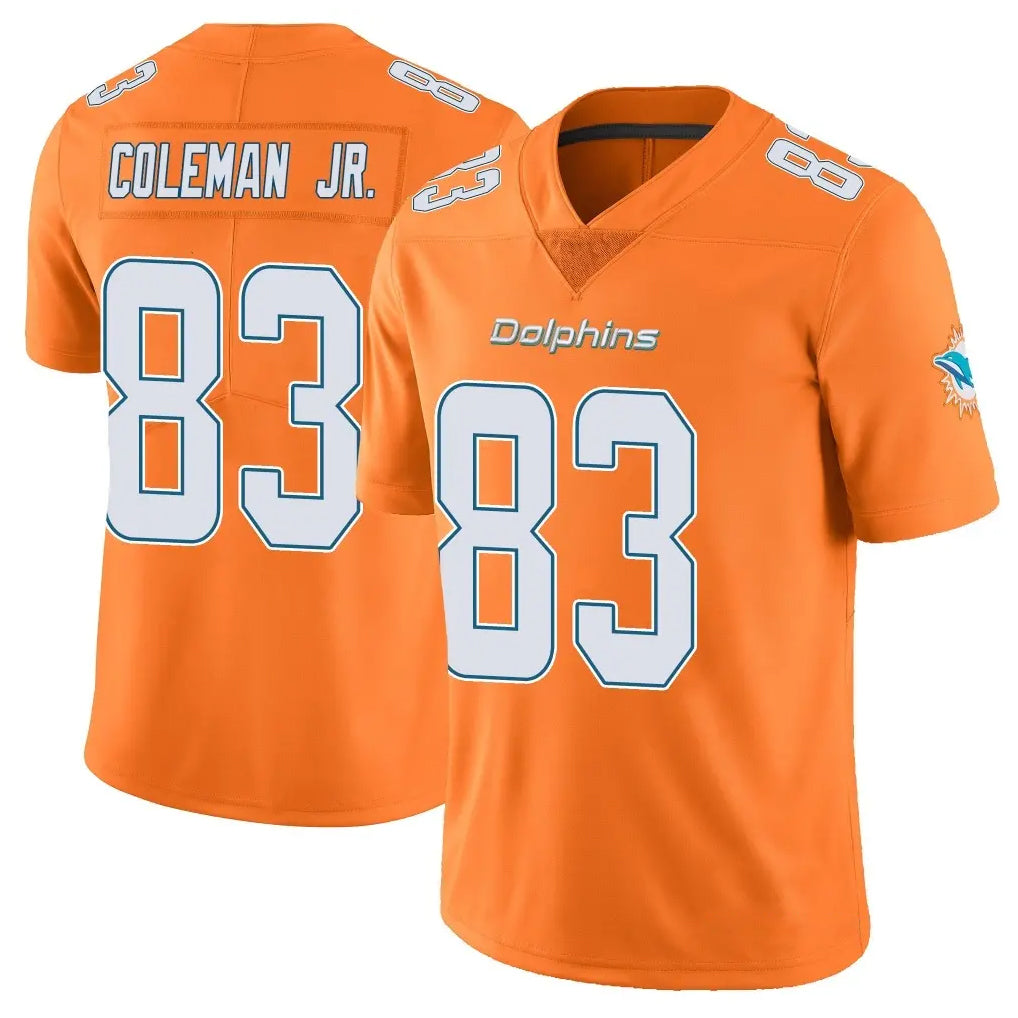 Choea M.Dolphins #83 Kevin Coleman Jr. Player Orange Limited Home Game Stitched Jerseys