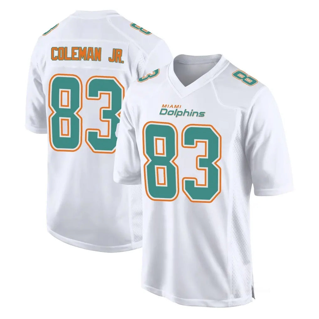 Choea M.Dolphins #83 Kevin Coleman Jr. Player White Fashion Home Game Stitched Jerseys