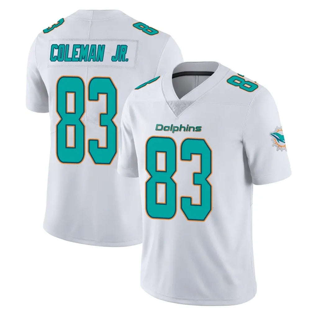 Choea M.Dolphins #83 Kevin Coleman Jr. Player White Limited Vapor Untouchable Home Game Stitched Jerseys