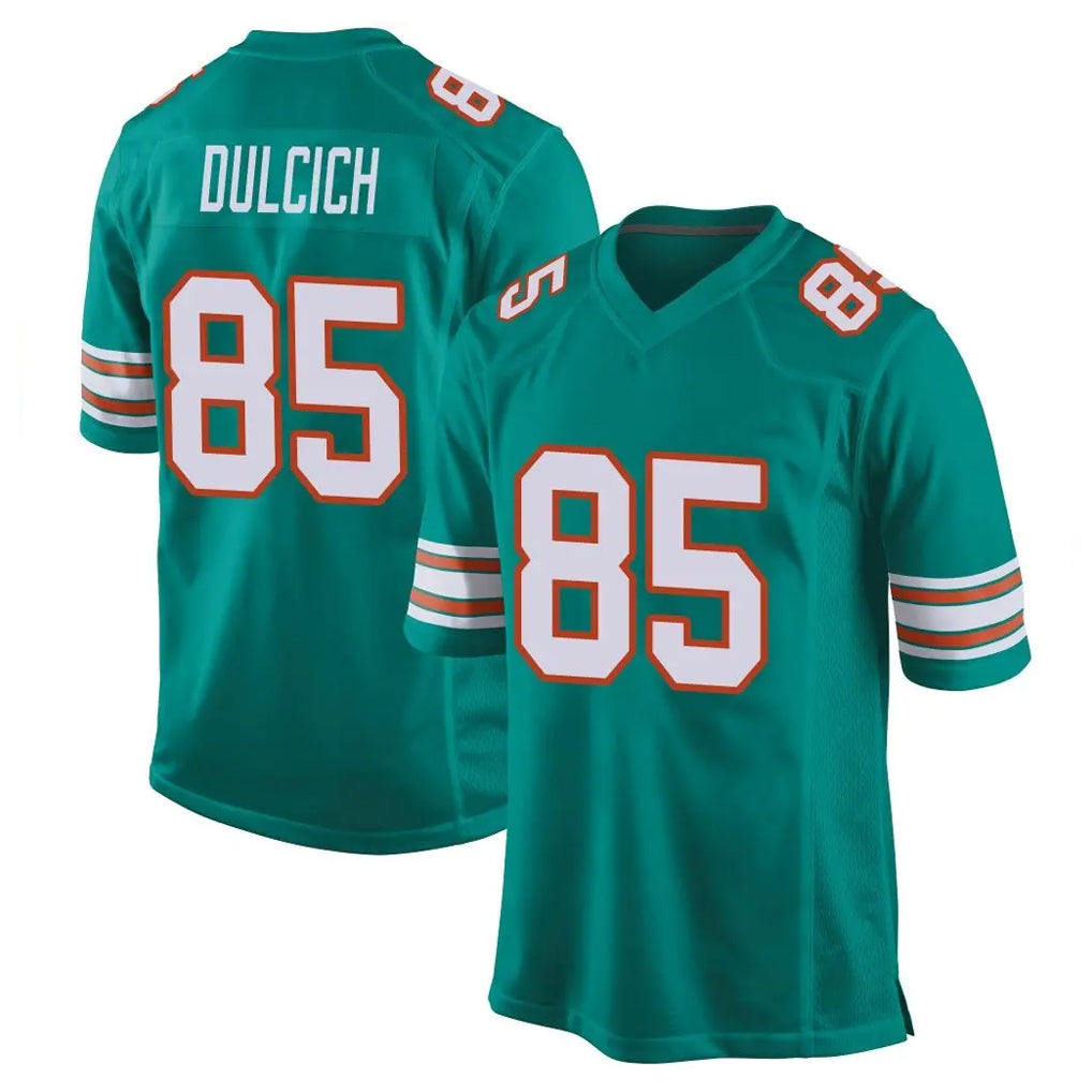 Choea M.Dolphins #85 Greg Dulcich Player Aqua Alternate Home Game Stitched Jerseys