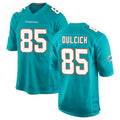 Choea M.Dolphins #85 Greg Dulcich Player Aqua Home Game Stitched Jerseys