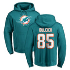 Choea M.Dolphins #85 Greg Dulcich Player Aqua LOGO Pullover Hoodies Limited Stitched Jerseys