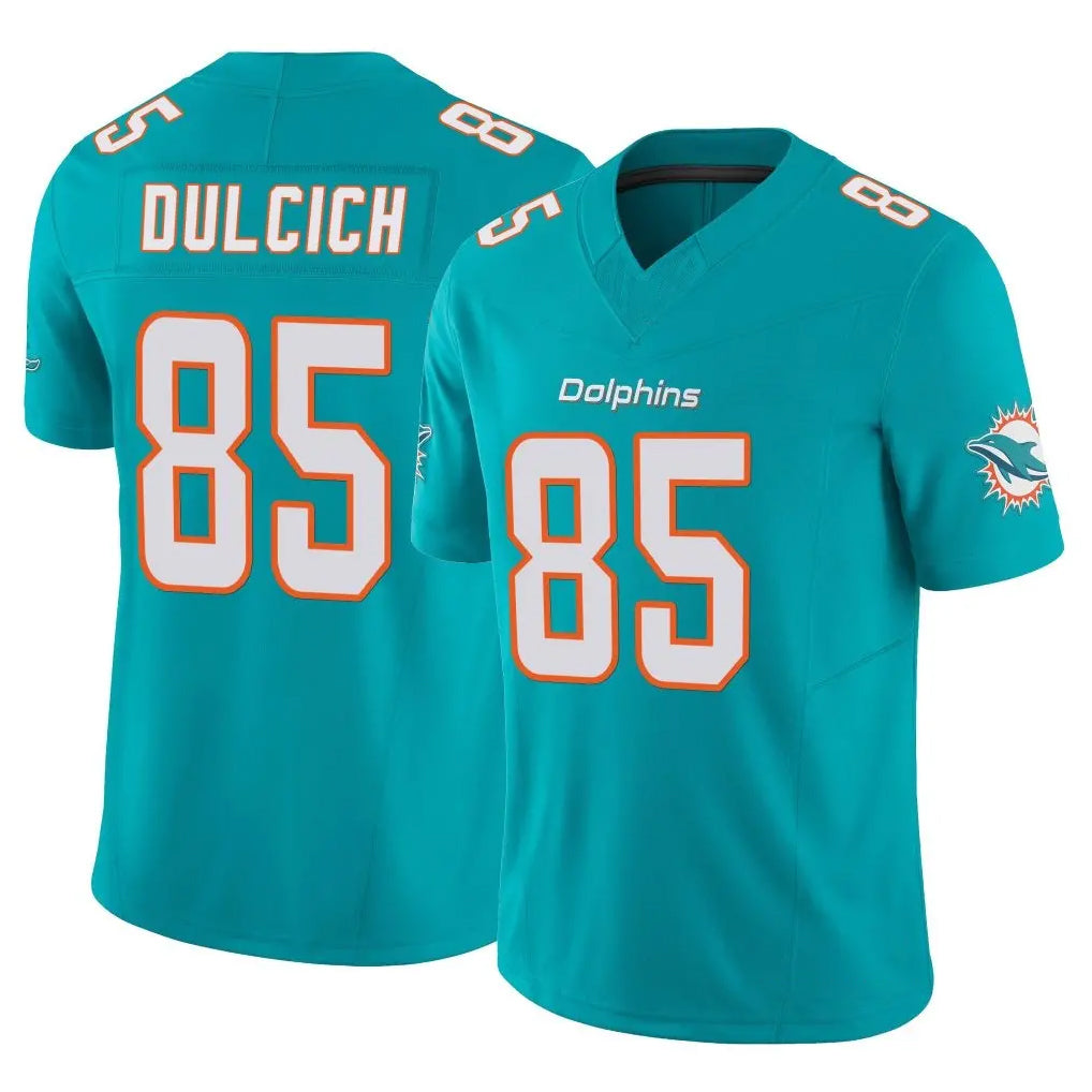 Choea M.Dolphins #85 Greg Dulcich Player Aqua Limited Vapor F.U.S.E. Home Game Stitched Jerseys