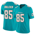 Choea M.Dolphins #85 Greg Dulcich Player Aqua Limited Vapor F.U.S.E. Home Game Stitched Jerseys