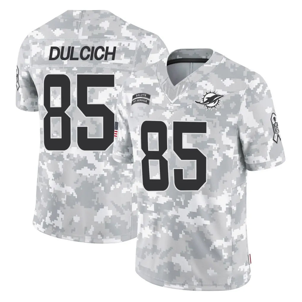 Choea M.Dolphins #85 Greg Dulcich Player Arctic Camo Salute To Service Limited Game Stitched Jerseys