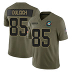 Choea M.Dolphins #85 Greg Dulcich Player Olive 2025 Salute To Service Limited Game Stitched Jerseys