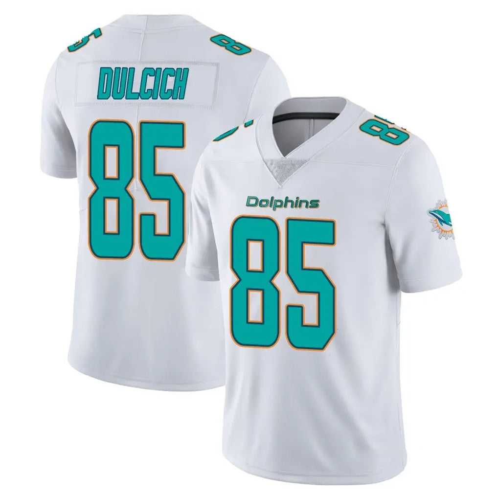 Choea M.Dolphins #85 Greg Dulcich Player White Limited Vapor Untouchable Home Game Stitched Jerseys