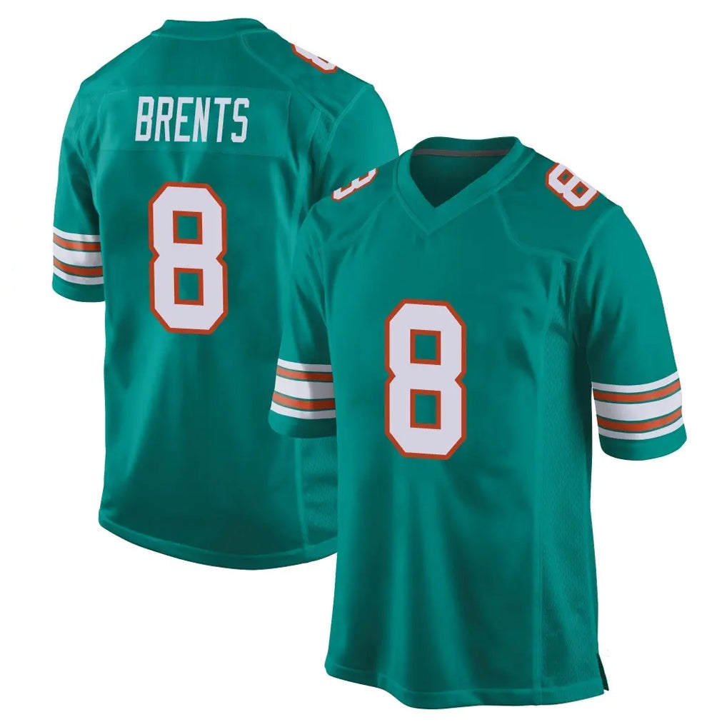 Choea M.Dolphins #8 JuJu Brents Player Aqua Alternate Home Game Stitched Jerseys