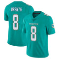 Choea M.Dolphins #8 JuJu Brents Player Aqua Limited Vapor Untouchable Home Game Stitched Jerseys