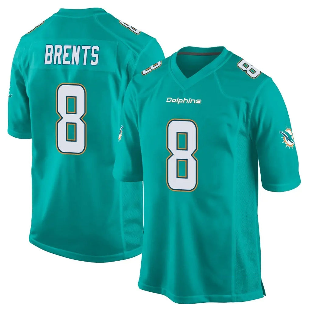 Choea M.Dolphins #8 JuJu Brents Player Aqua Team Color Home Game Stitched Jerseys