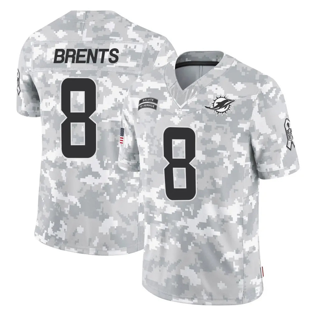 Choea M.Dolphins #8 JuJu Brents Player Arctic Camo Salute To Service Limited Game Stitched Jerseys