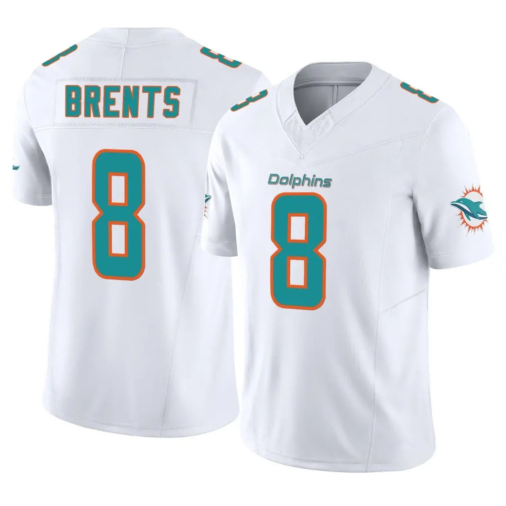Choea M.Dolphins #8 JuJu Brents Player White Limited Vapor F.U.S.E. Home Game Stitched Jerseys