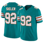 Choea M.Dolphins #92 Zach Sieler Player Aqua Limited Alternate Vapor F.U.S.E. Home Game Stitched Jerseys