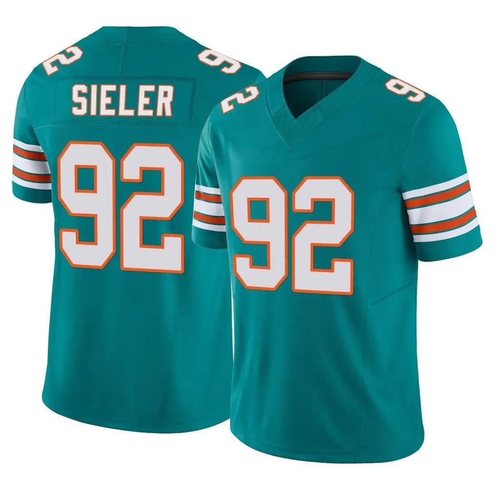 Choea M.Dolphins #92 Zach Sieler Player Aqua Limited Alternate Vapor F.U.S.E. Home Game Stitched Jerseys