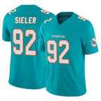 Choea M.Dolphins #92 Zach Sieler Player Aqua Limited Vapor F.U.S.E. Home Game Stitched Jerseys