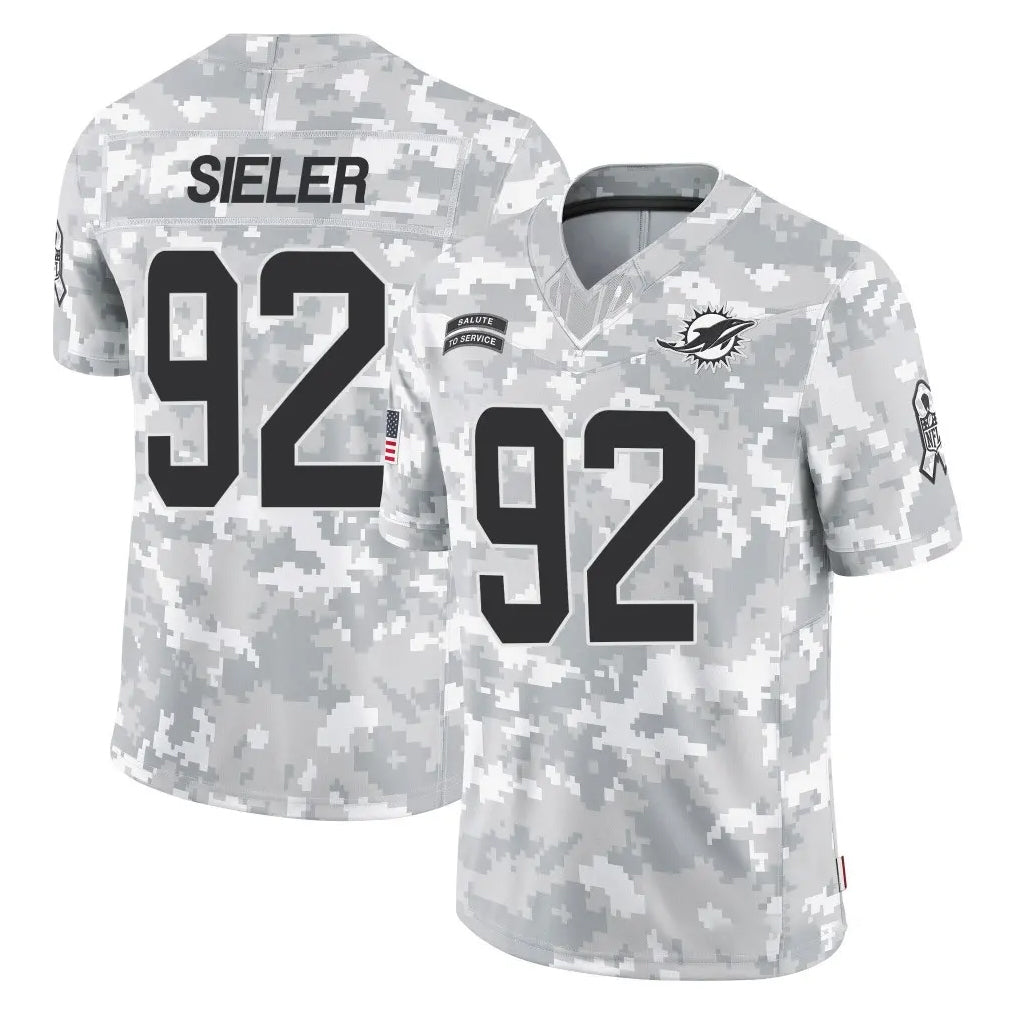 Choea M.Dolphins #92 Zach Sieler Player Arctic Camo Salute To Service Limited Game Stitched Jerseys