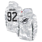 Choea M.Dolphins #92 Zach Sieler Player Arctic Camo Salute to Service Hoodies Limited Game Stitched Jerseys