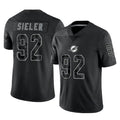 Choea M.Dolphins #92 Zach Sieler Player Black Reflective Limited Game Stitched Jerseys