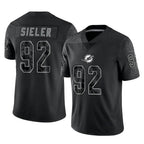 Choea M.Dolphins #92 Zach Sieler Player Black Reflective Limited Game Stitched Jerseys
