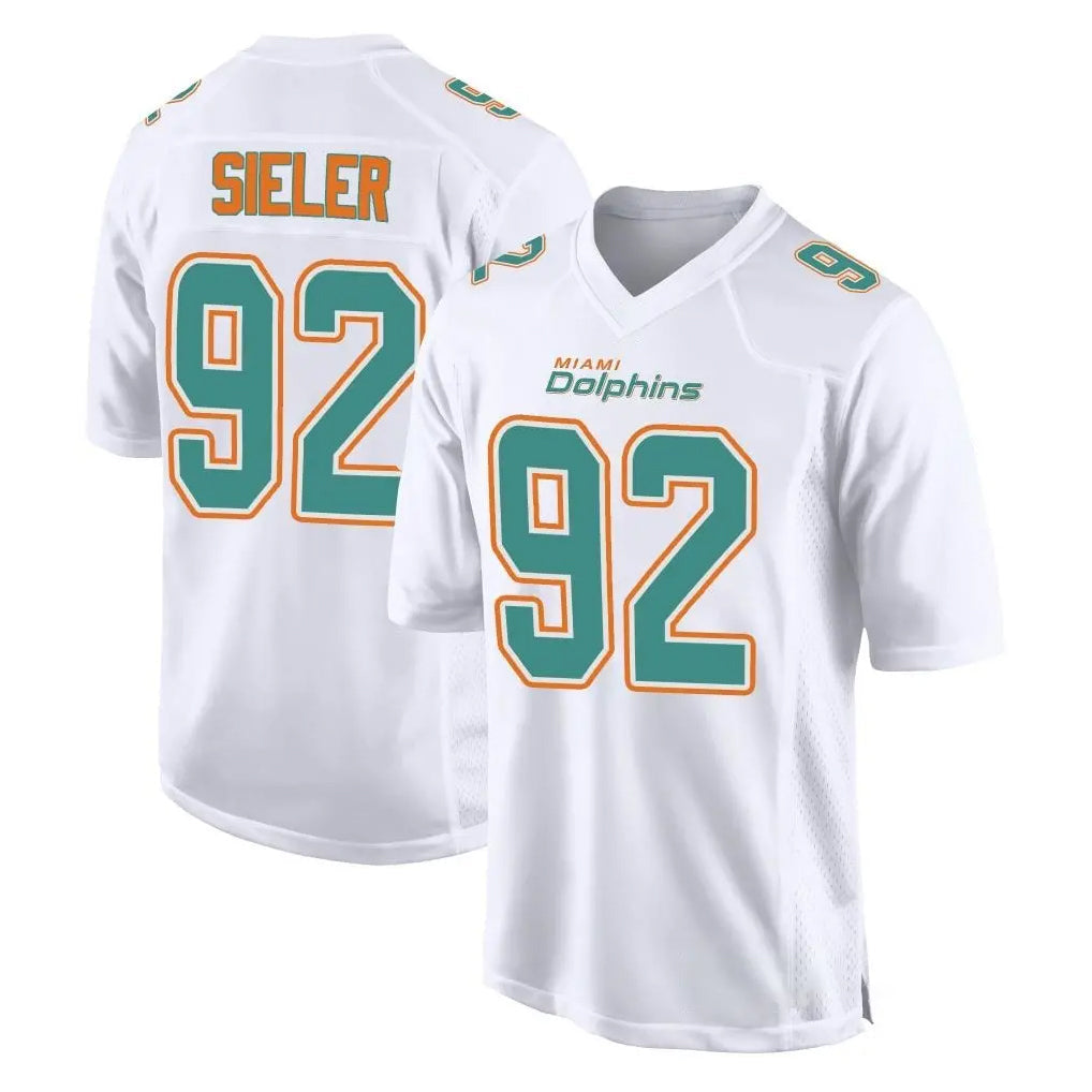 Choea M.Dolphins #92 Zach Sieler Player White Fashion Home Game Stitched Jerseys
