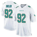 Choea M.Dolphins #92 Zach Sieler Player White Home Game Stitched Jerseys