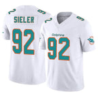 Choea M.Dolphins #92 Zach Sieler Player White Limited Vapor F.U.S.E. Home Game Stitched Jerseys