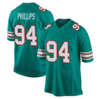 Choea M.Dolphins #94 Jordan Phillips Player Aqua Alternate Home Game Stitched Jerseys