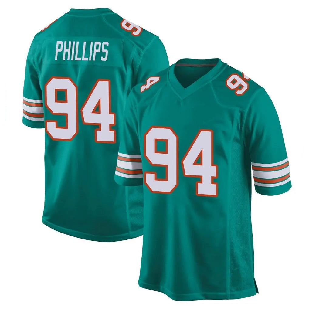 Choea M.Dolphins #94 Jordan Phillips Player Aqua Alternate Home Game Stitched Jerseys