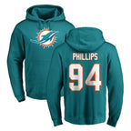 Choea M.Dolphins #94 Jordan Phillips Player Aqua LOGO Pullover Hoodies Limited Stitched Jerseys
