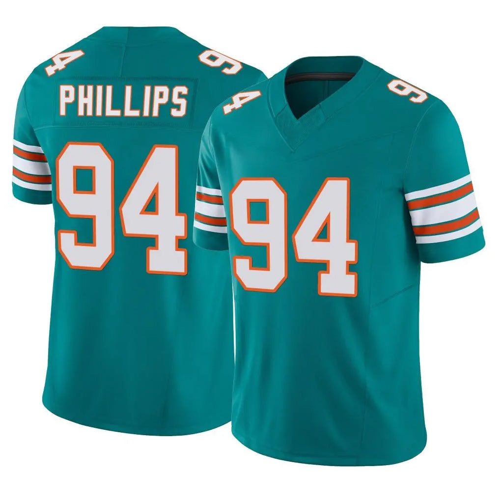 Choea M.Dolphins #94 Jordan Phillips Player Aqua Limited Alternate Vapor F.U.S.E. Home Game Stitched Jerseys