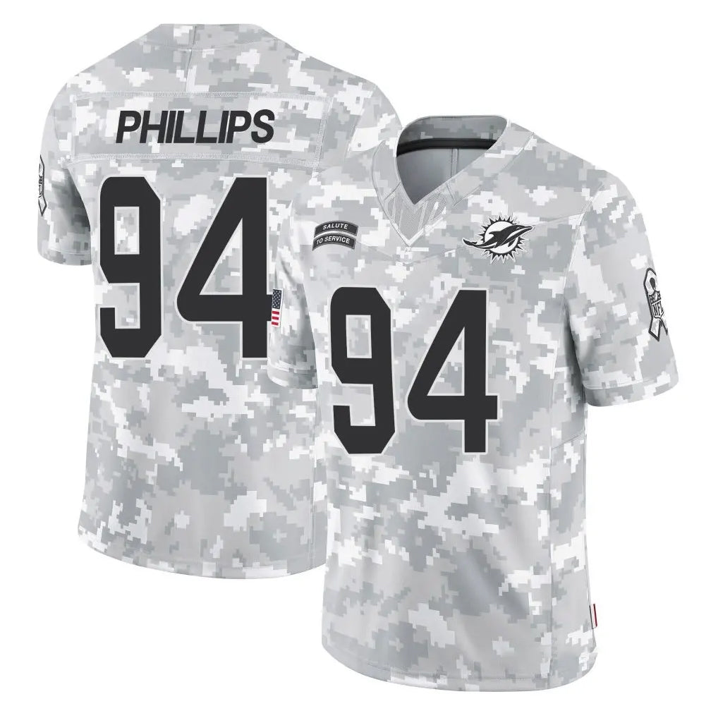 Choea M.Dolphins #94 Jordan Phillips Player Arctic Camo Salute To Service Limited Game Stitched Jerseys