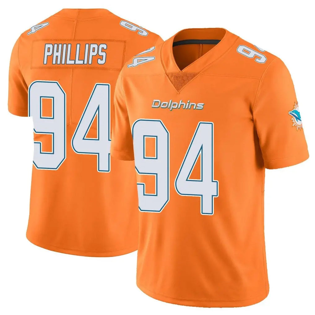 Choea M.Dolphins #94 Jordan Phillips Player Orange Limited Home Game Stitched Jerseys