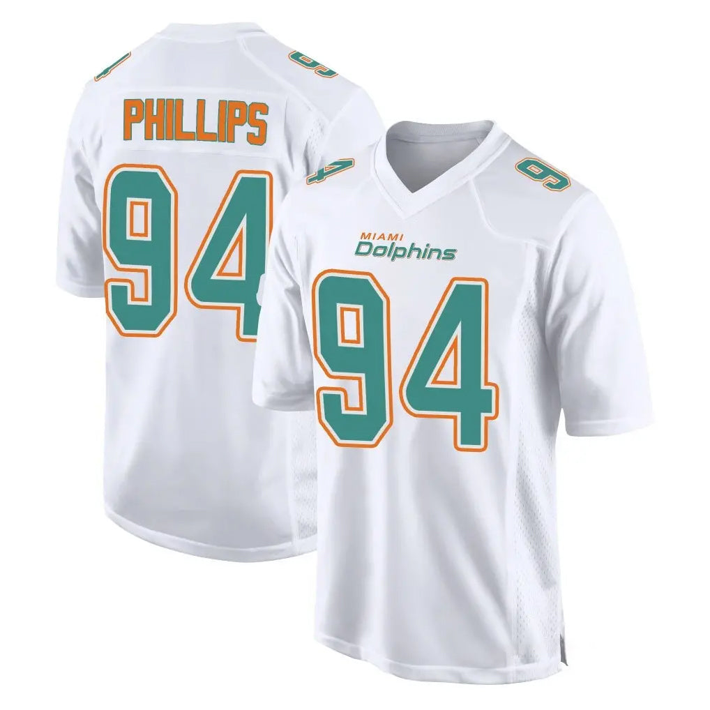 Choea M.Dolphins #94 Jordan Phillips Player White Fashion Home Game Stitched Jerseys