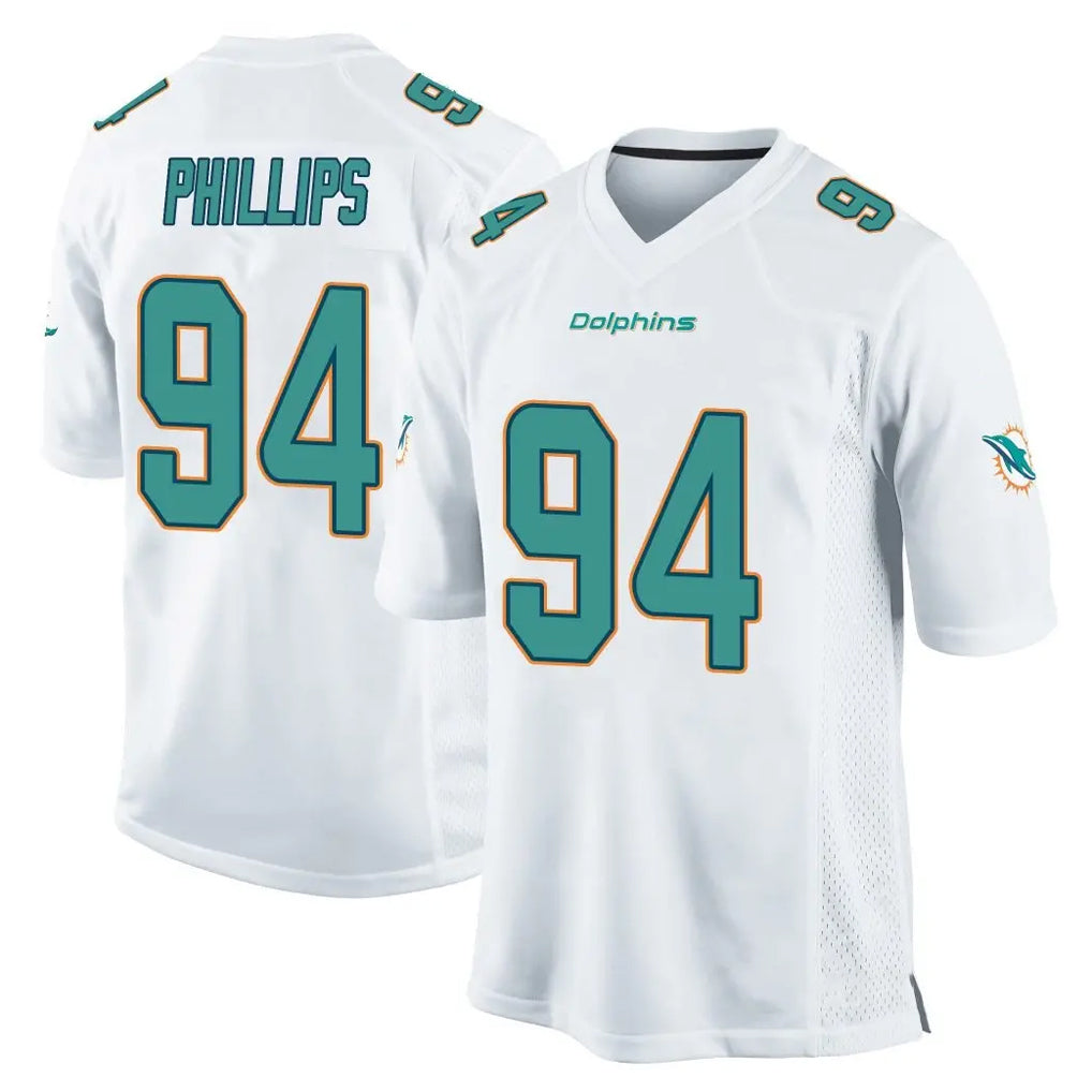 Choea M.Dolphins #94 Jordan Phillips Player White Home Game Stitched Jerseys