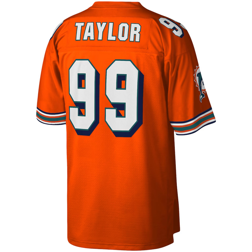 Choea M.Dolphins #99 Jason Taylor Mitchell & Ness Orange Big & Tall 2004 Retired Player Replica Jersey