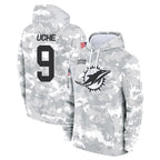 Choea M.Dolphins #9 Joshua Uche Player Arctic Camo Salute to Service Hoodies Limited Game Stitched Jerseys
