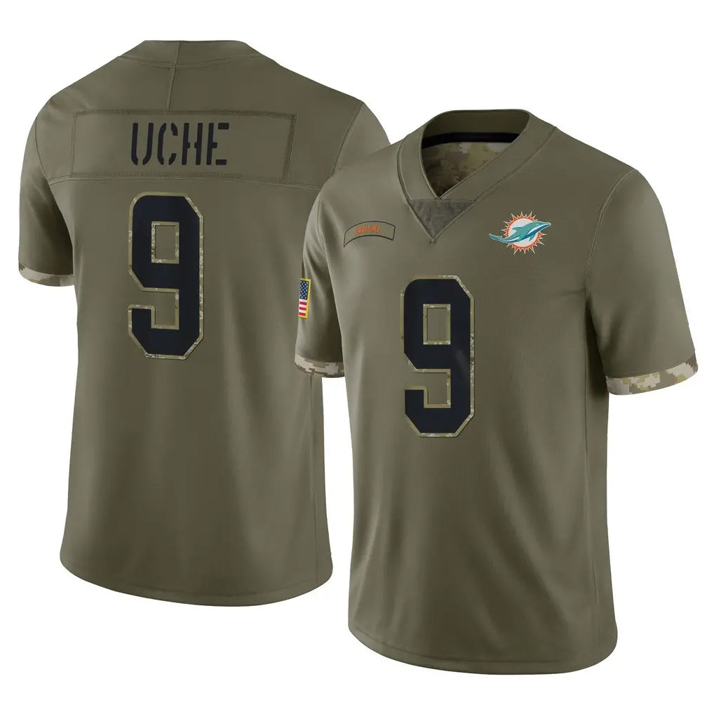 Choea M.Dolphins #9 Joshua Uche Player Olive Salute To Service Limited Stitched Jerseys