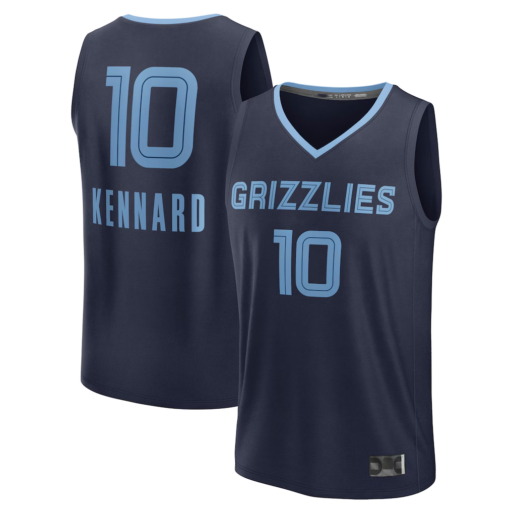 Choea M.Grizzlies #10 Luke Kennard Navy Fast Break Replica Player Stitched Jerseys- Icon Edition